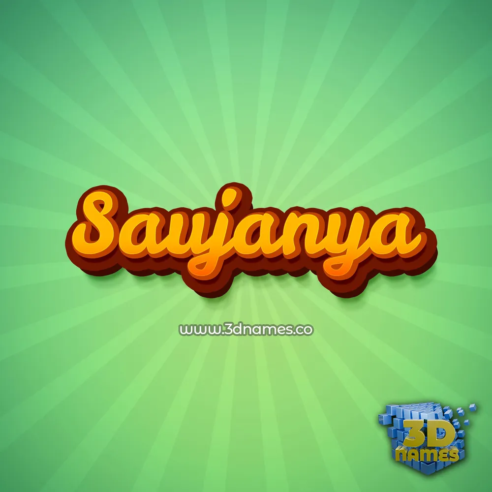 saujanya in Green Rays style - 3D name wallpaper