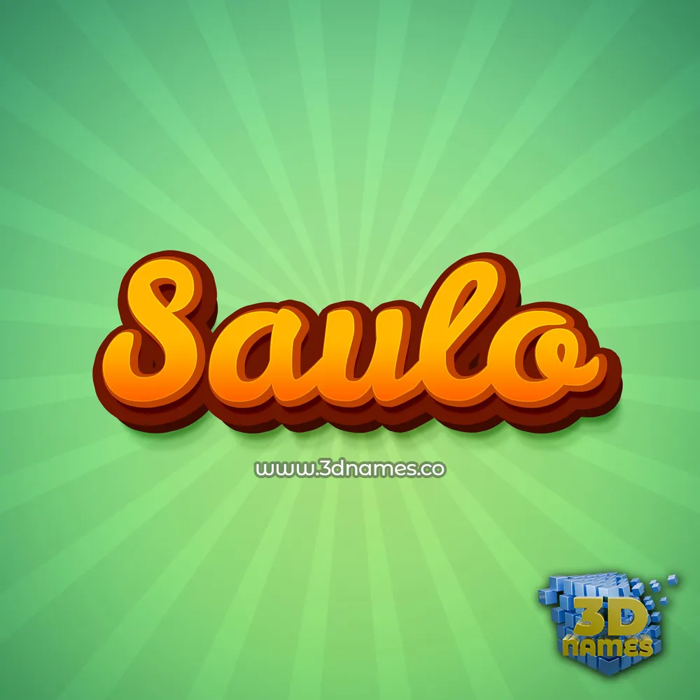 saulo in Green Rays style - 3D name wallpaper