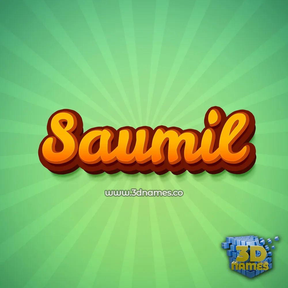 saumil in Green Rays style - 3D name wallpaper