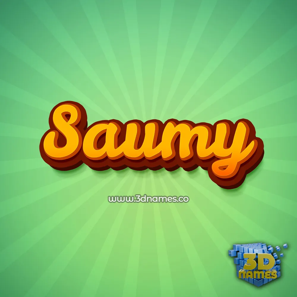 saumy in Green Rays style - 3D name wallpaper