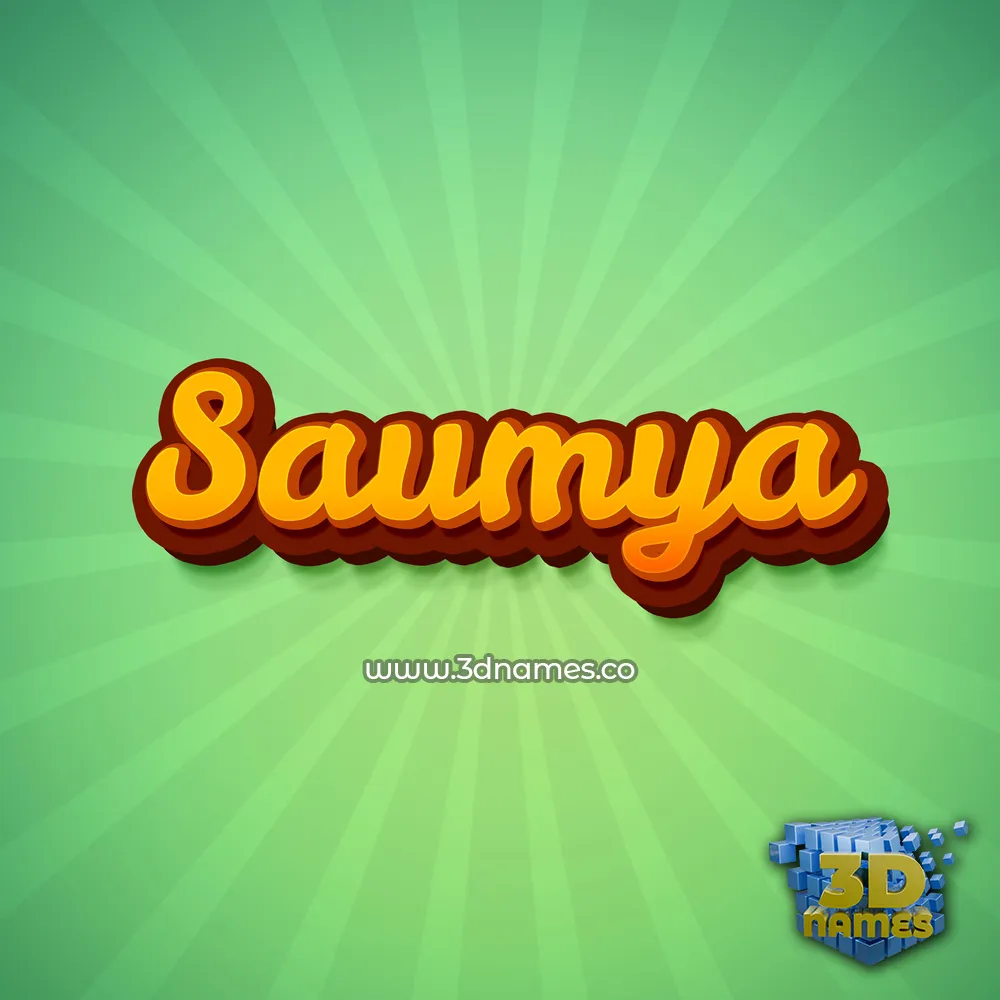 saumya in Green Rays style - 3D name wallpaper