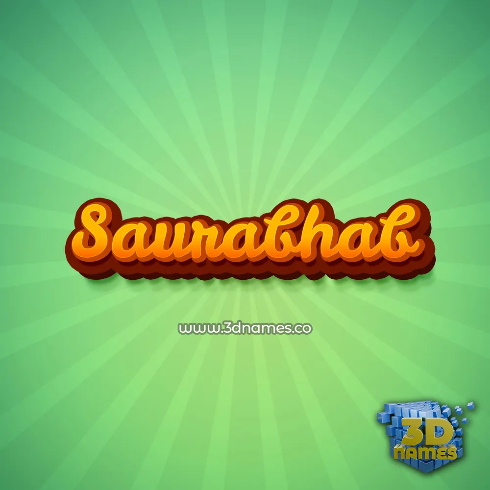 saurabhab in Green Rays style - 3D name wallpaper