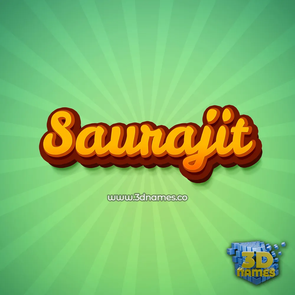 saurajit in Green Rays style - 3D name wallpaper