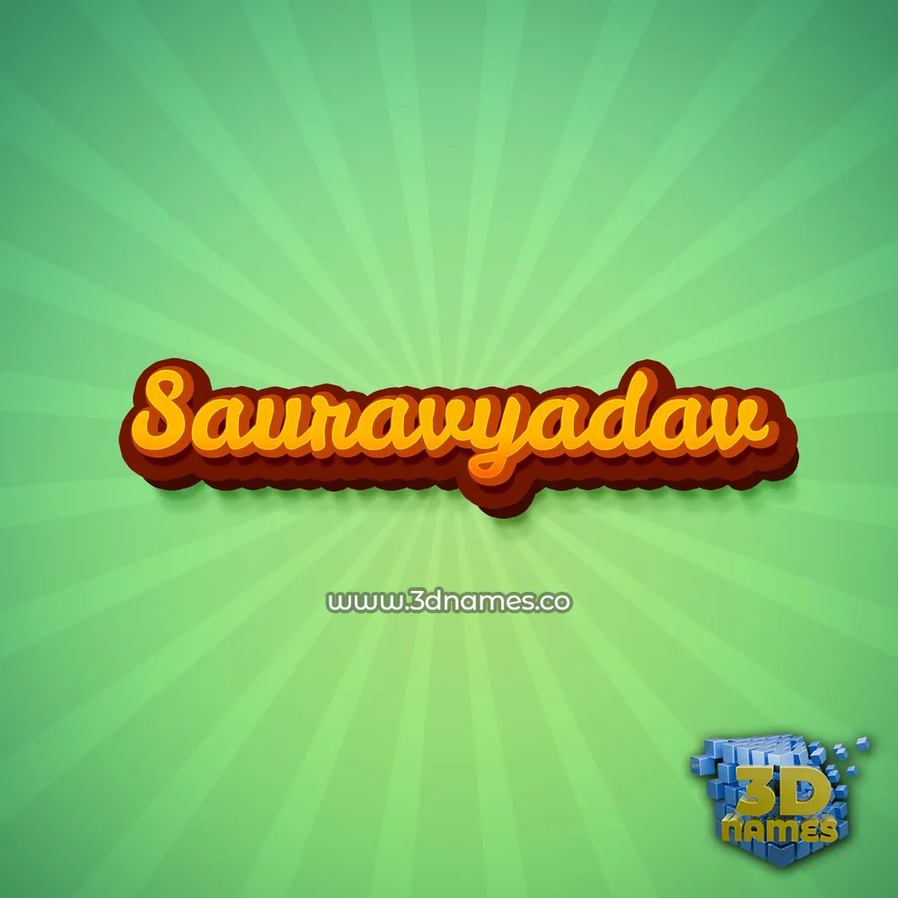sauravyadav in Green Rays style - 3D name wallpaper