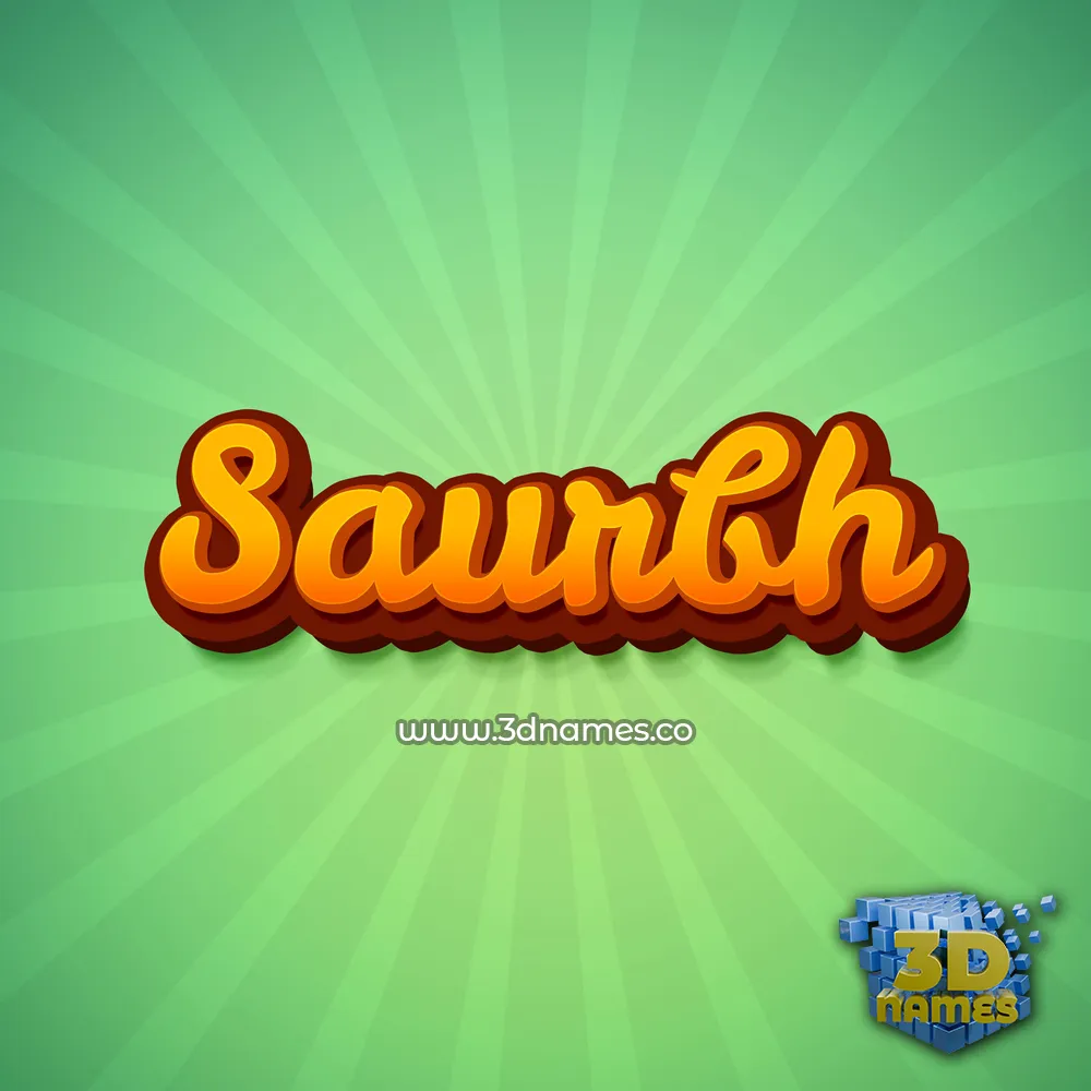 saurbh in Green Rays style - 3D name wallpaper