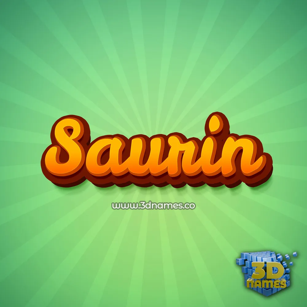 saurin in Green Rays style - 3D name wallpaper