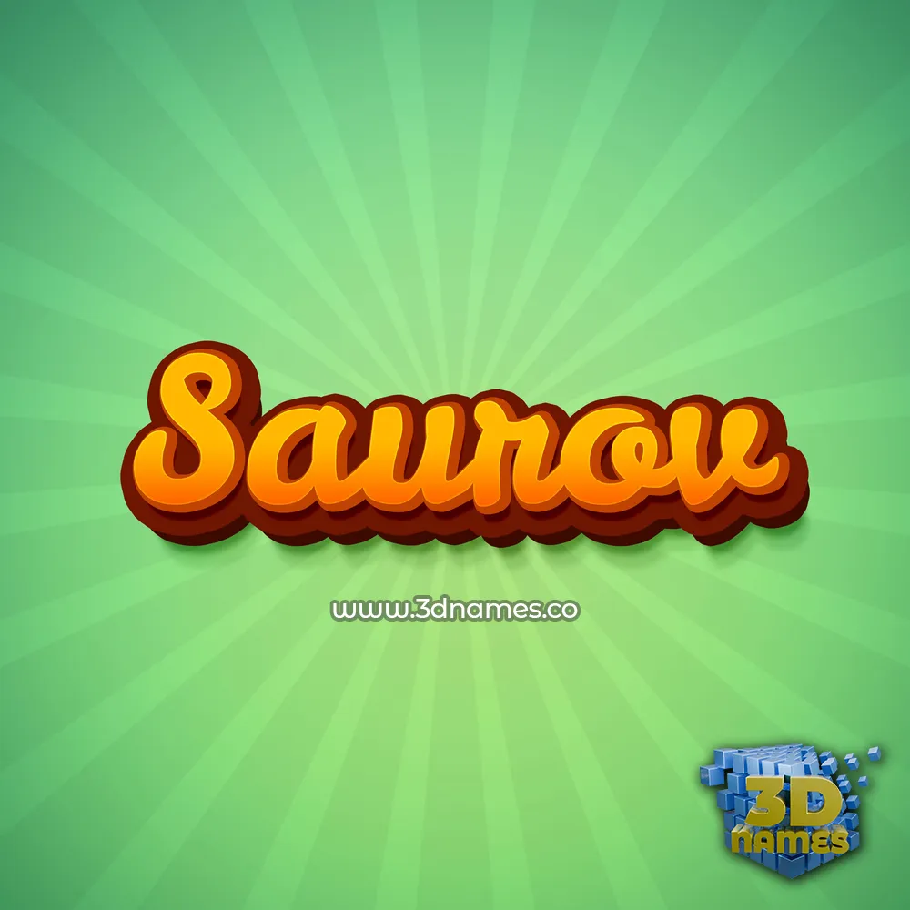 saurov in Green Rays style - 3D name wallpaper