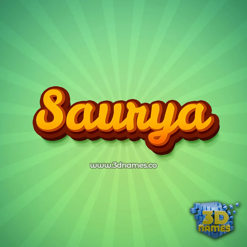 saurya in Green Rays style - 3D name wallpaper