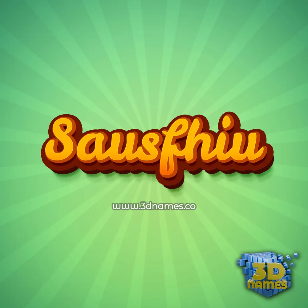 sausfhiu in Green Rays style - 3D name wallpaper