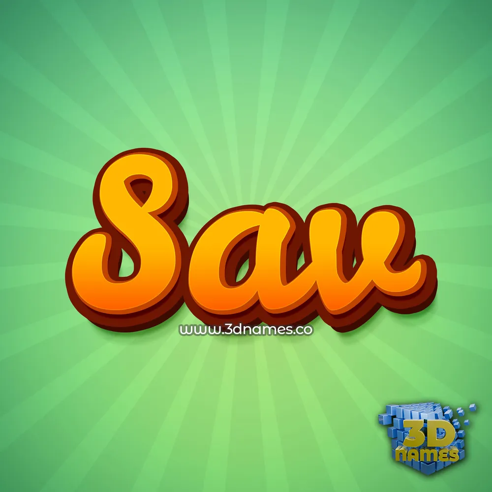 sav in Green Rays style - 3D name wallpaper