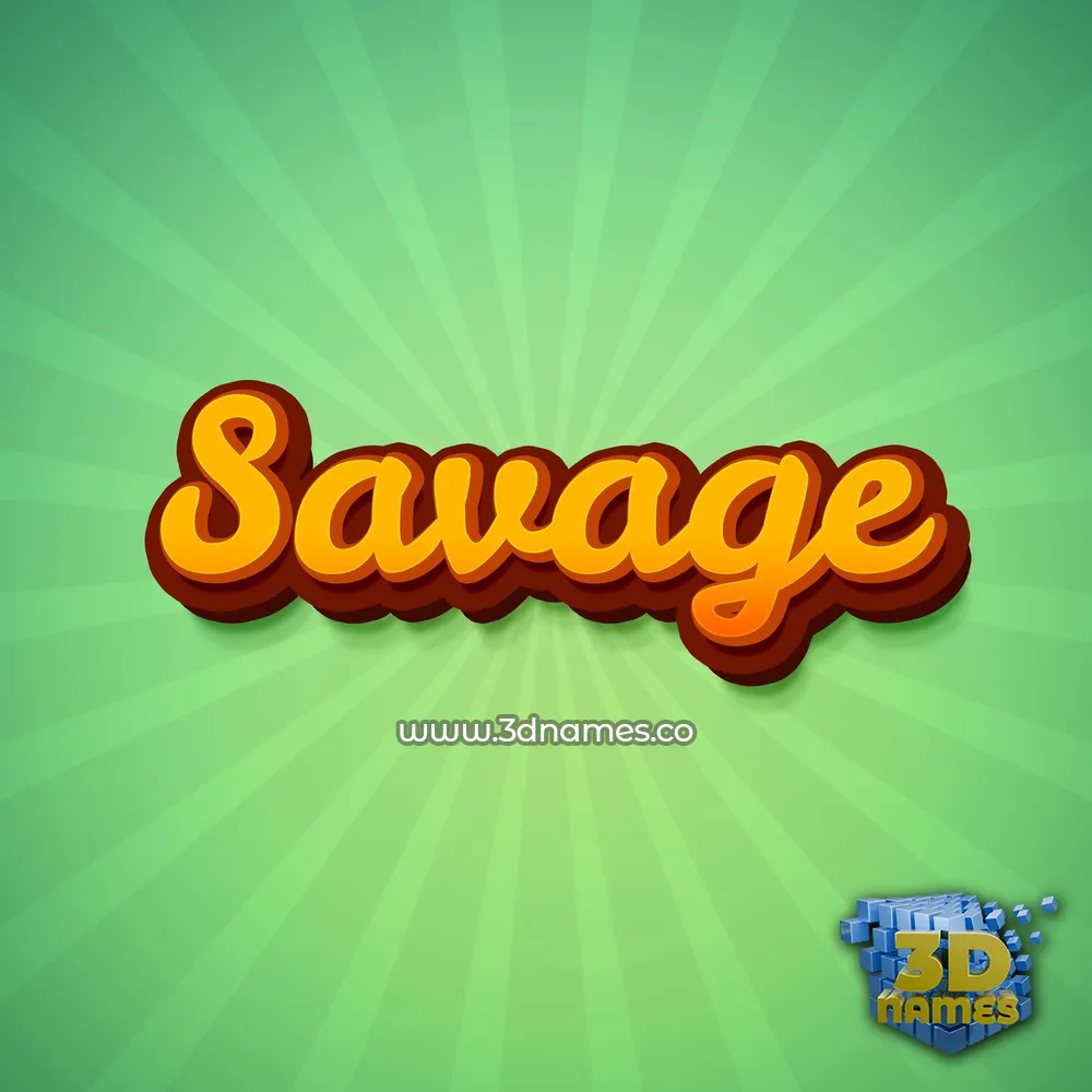 savage in Green Rays style - 3D name wallpaper
