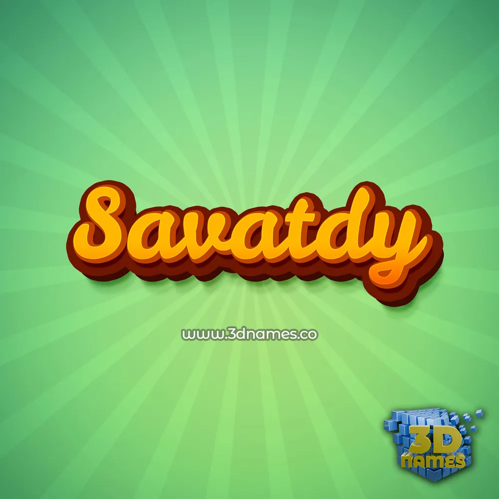 savatdy in Green Rays style - 3D name wallpaper