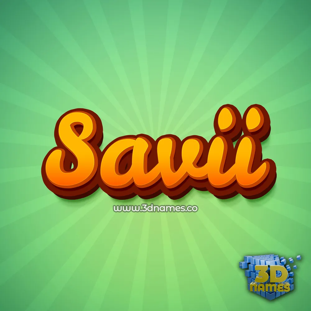 savii in Green Rays style - 3D name wallpaper