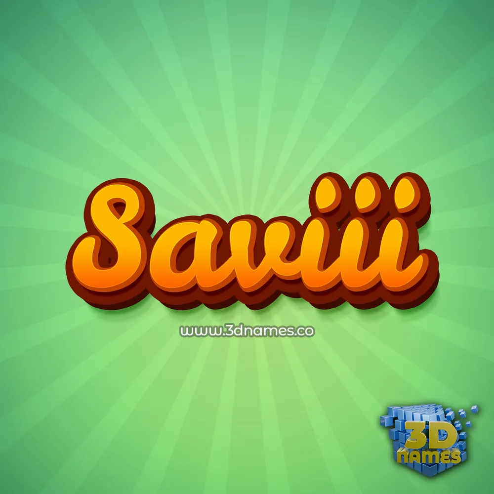 saviii in Green Rays style - 3D name wallpaper