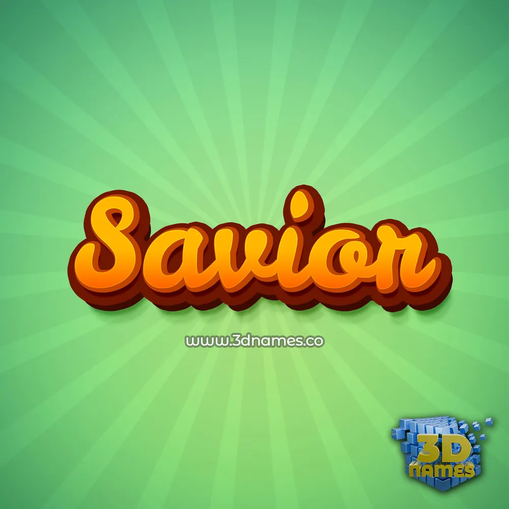 savior in Green Rays style - 3D name wallpaper