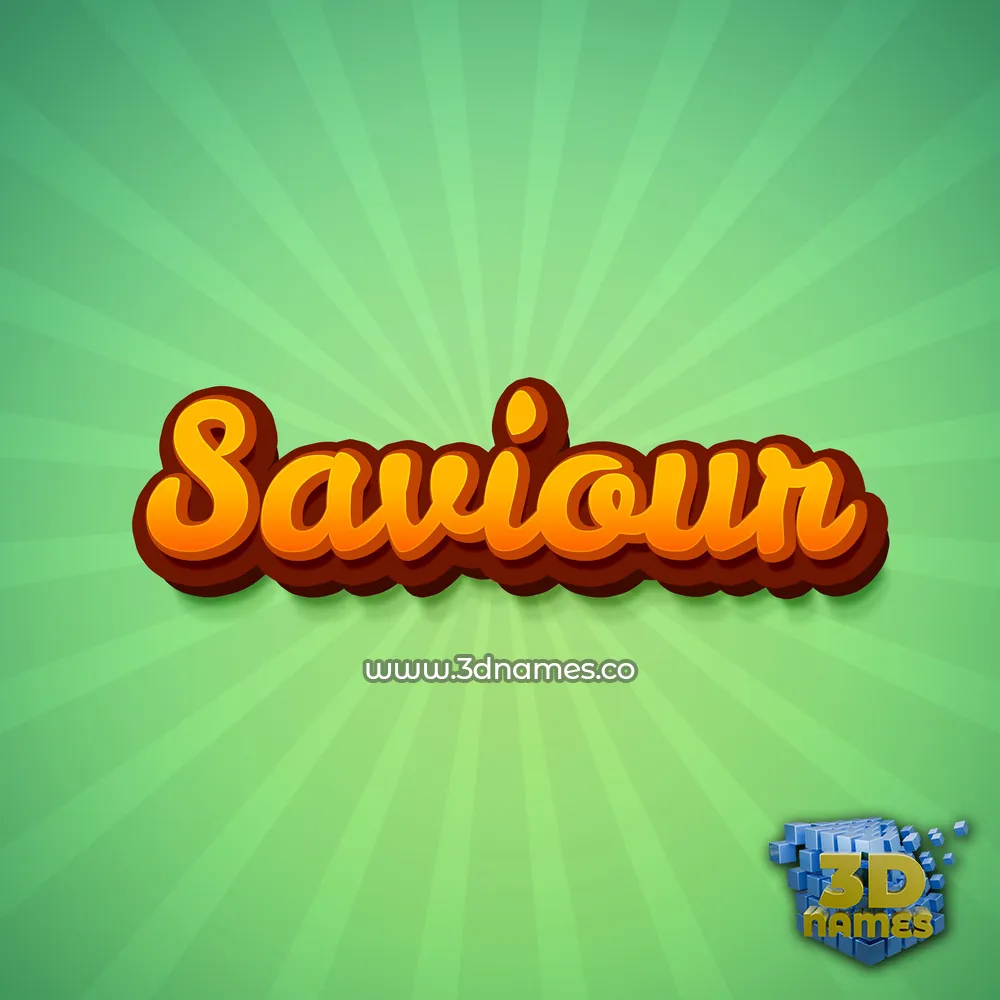 saviour in Green Rays style - 3D name wallpaper