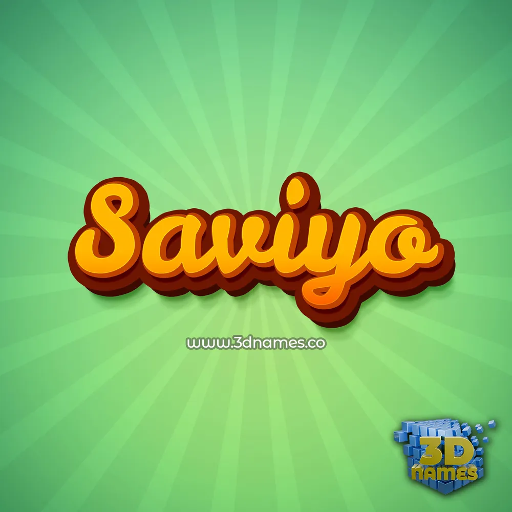saviyo in Green Rays style - 3D name wallpaper