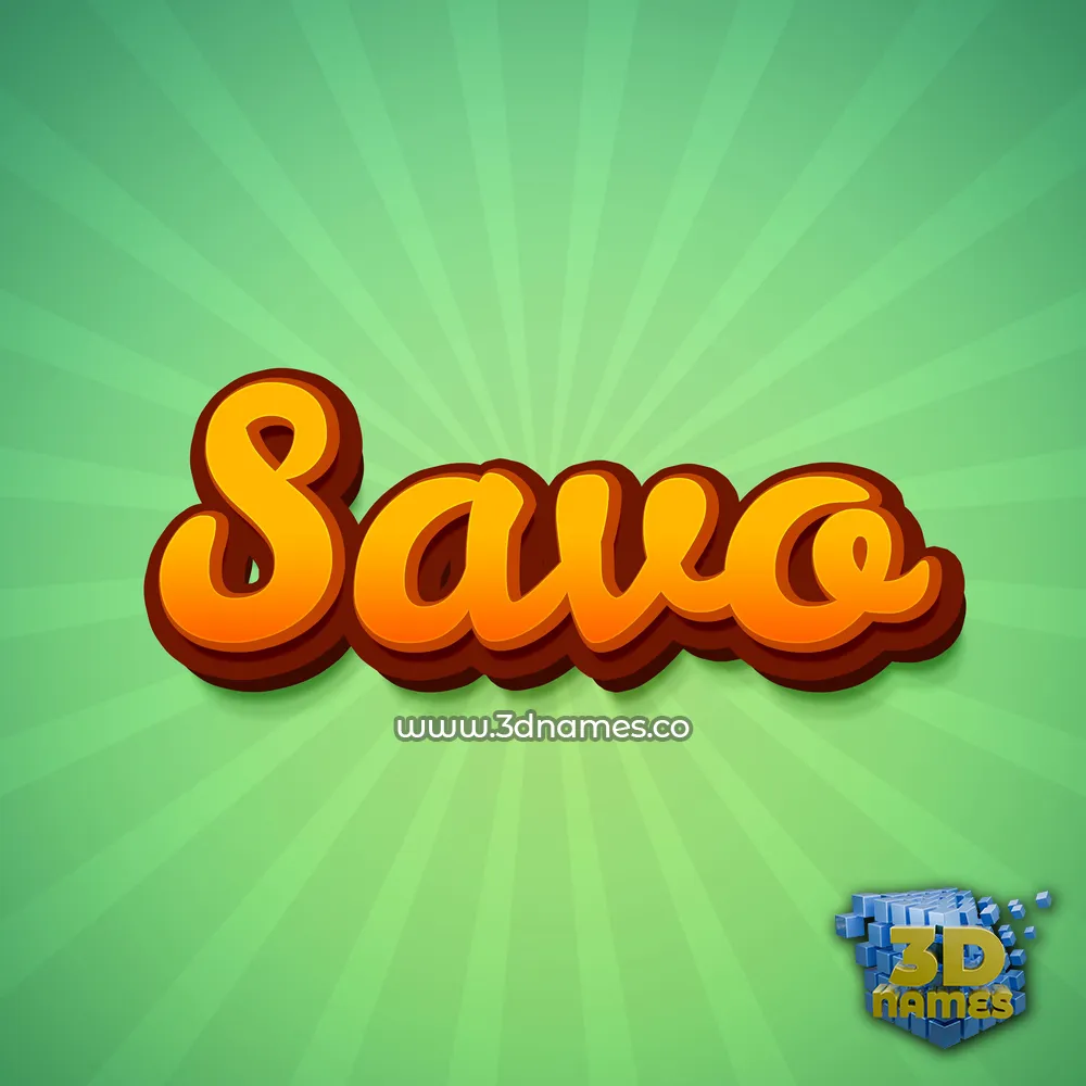 savo in Green Rays style - 3D name wallpaper