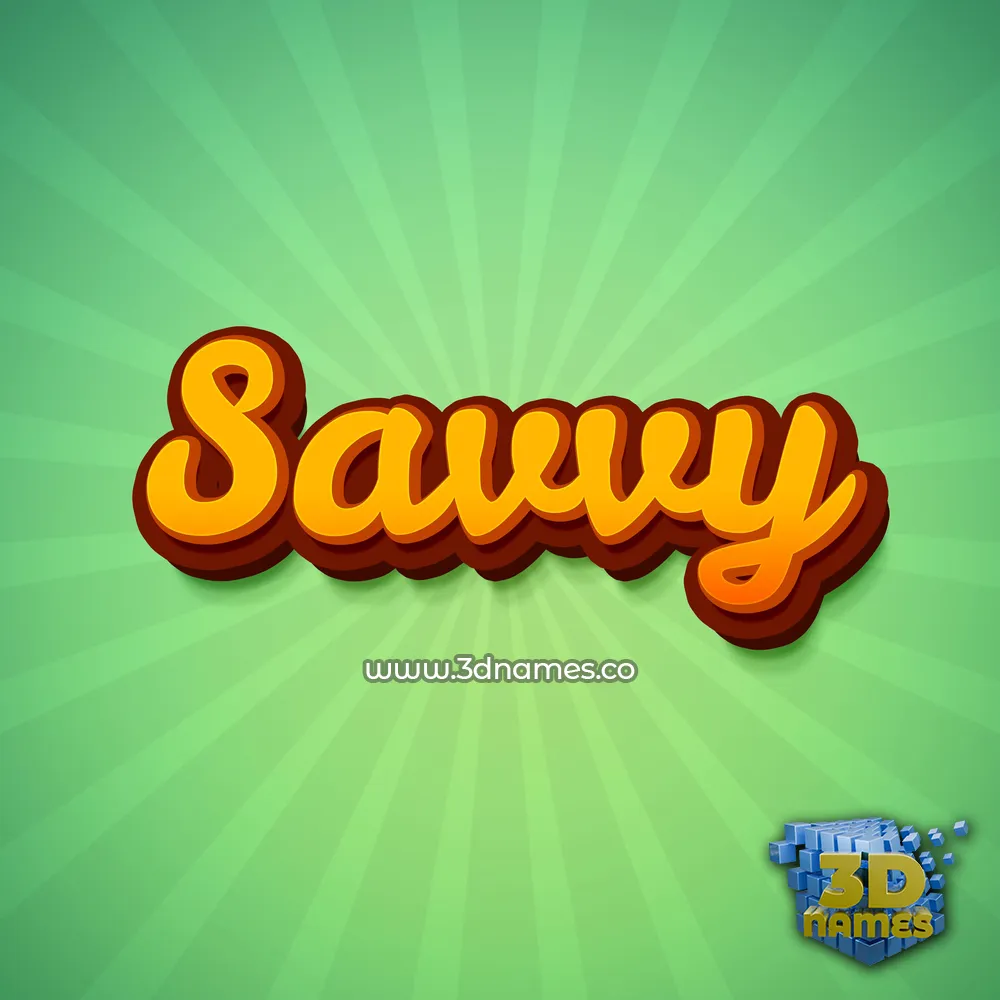 savvy in Green Rays style - 3D name wallpaper