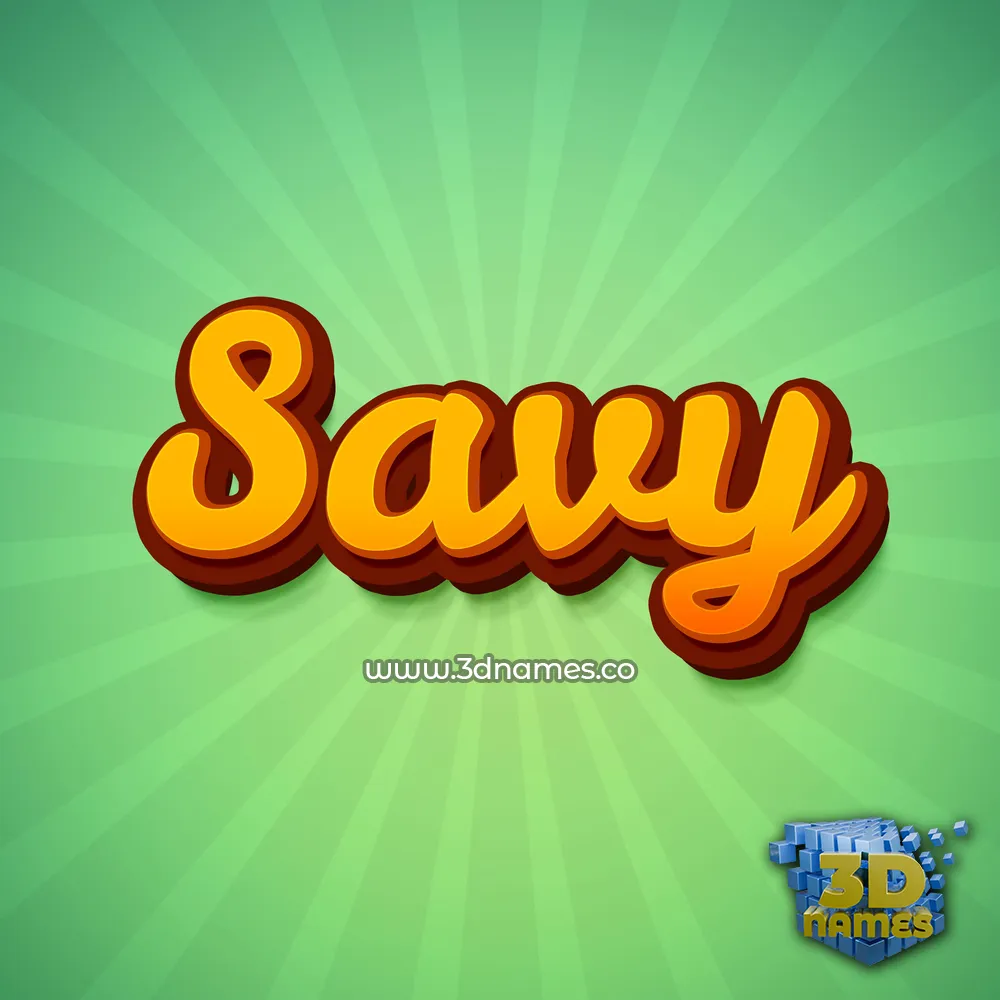 savy in Green Rays style - 3D name wallpaper