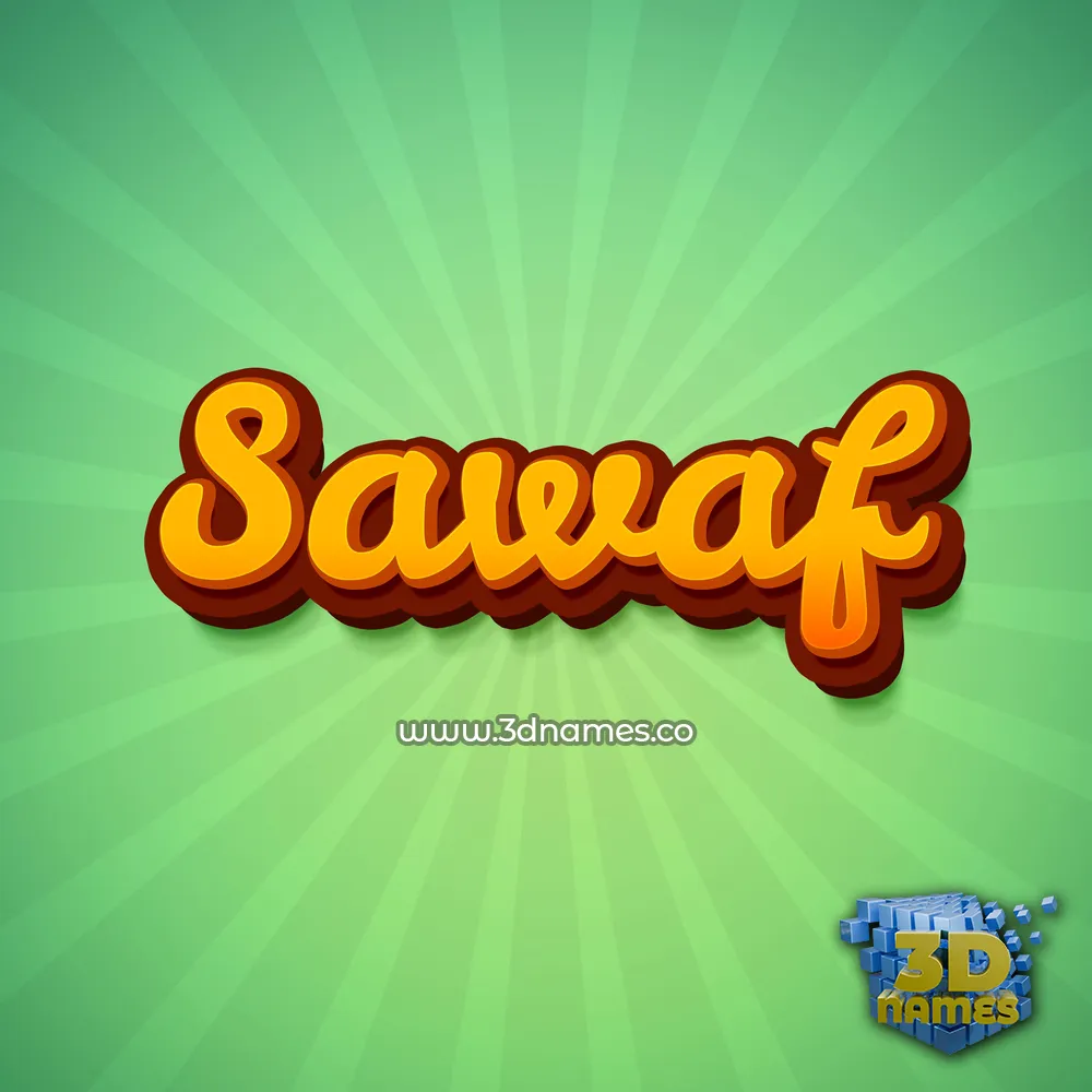 sawaf in Green Rays style - 3D name wallpaper