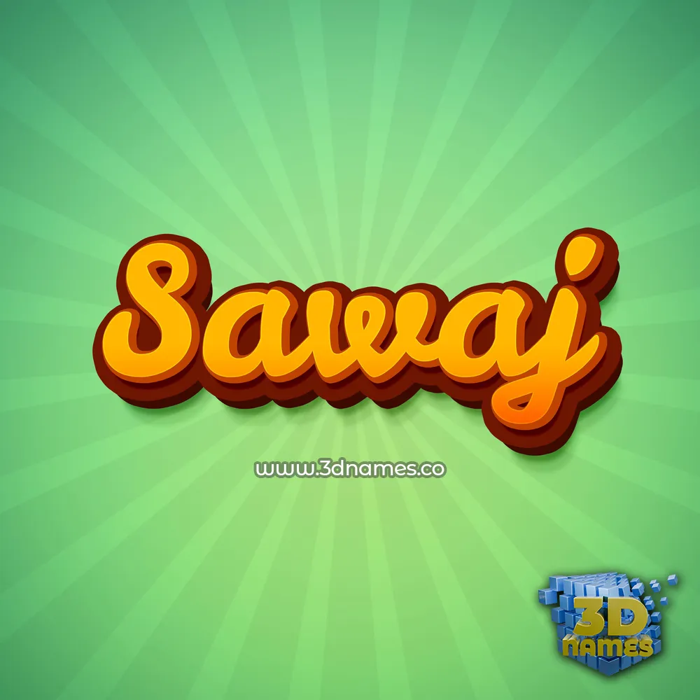 sawaj in Green Rays style - 3D name wallpaper