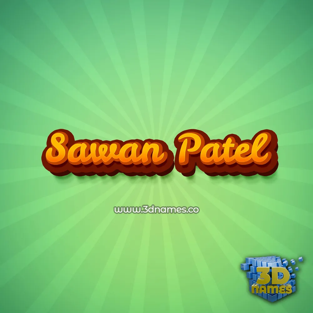 sawan patel in Green Rays style - 3D name wallpaper