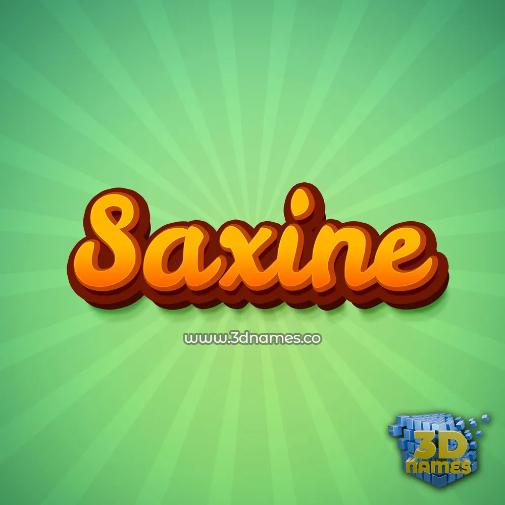 saxine in Green Rays style - 3D name wallpaper