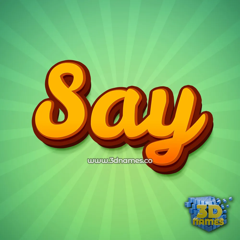 say in Green Rays style - 3D name wallpaper