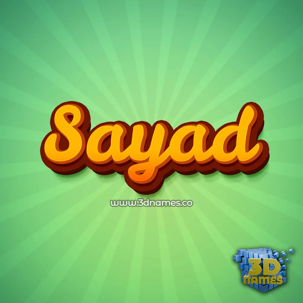 sayad in Green Rays style - 3D name wallpaper