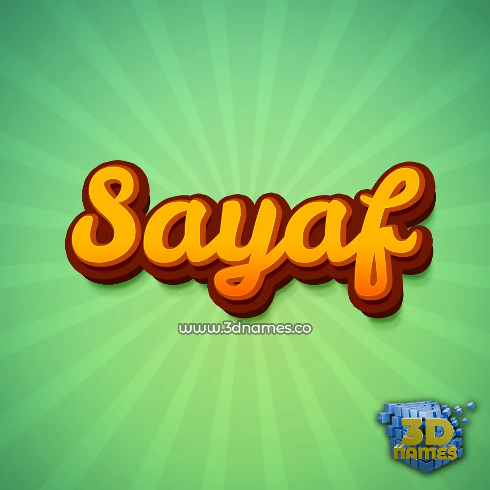 sayaf in Green Rays style - 3D name wallpaper