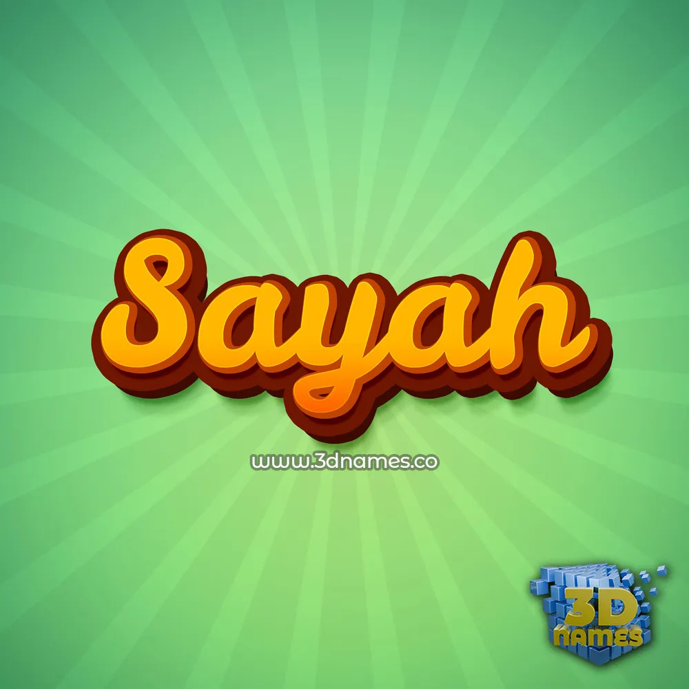 sayah in Green Rays style - 3D name wallpaper