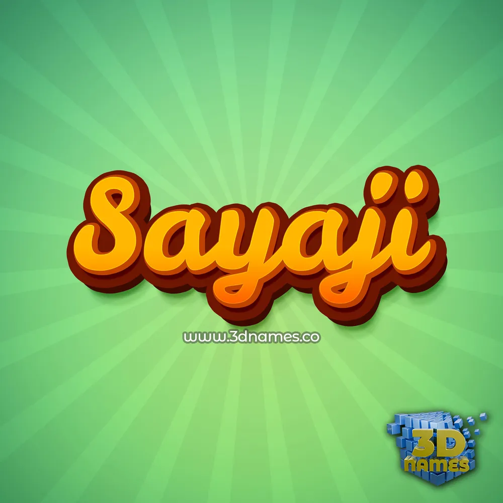 sayaji in Green Rays style - 3D name wallpaper