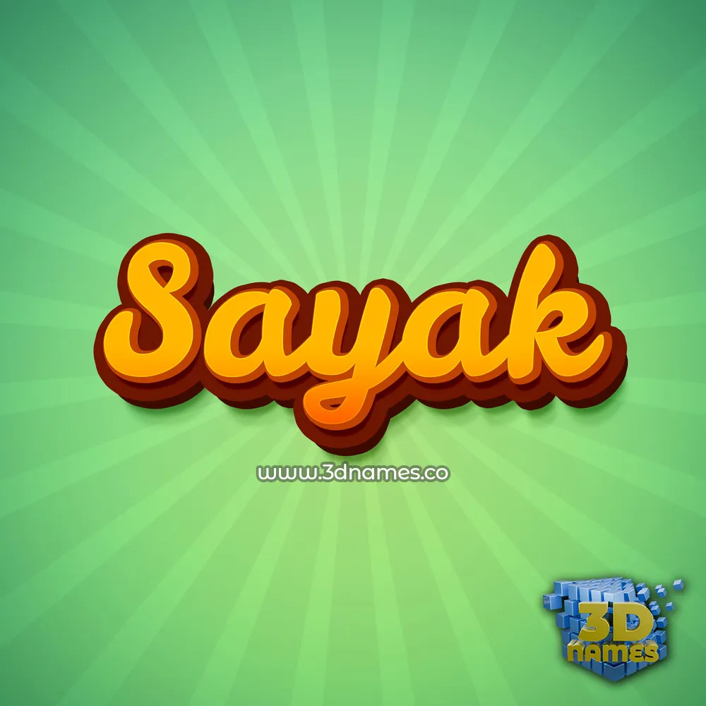 sayak in Green Rays style - 3D name wallpaper