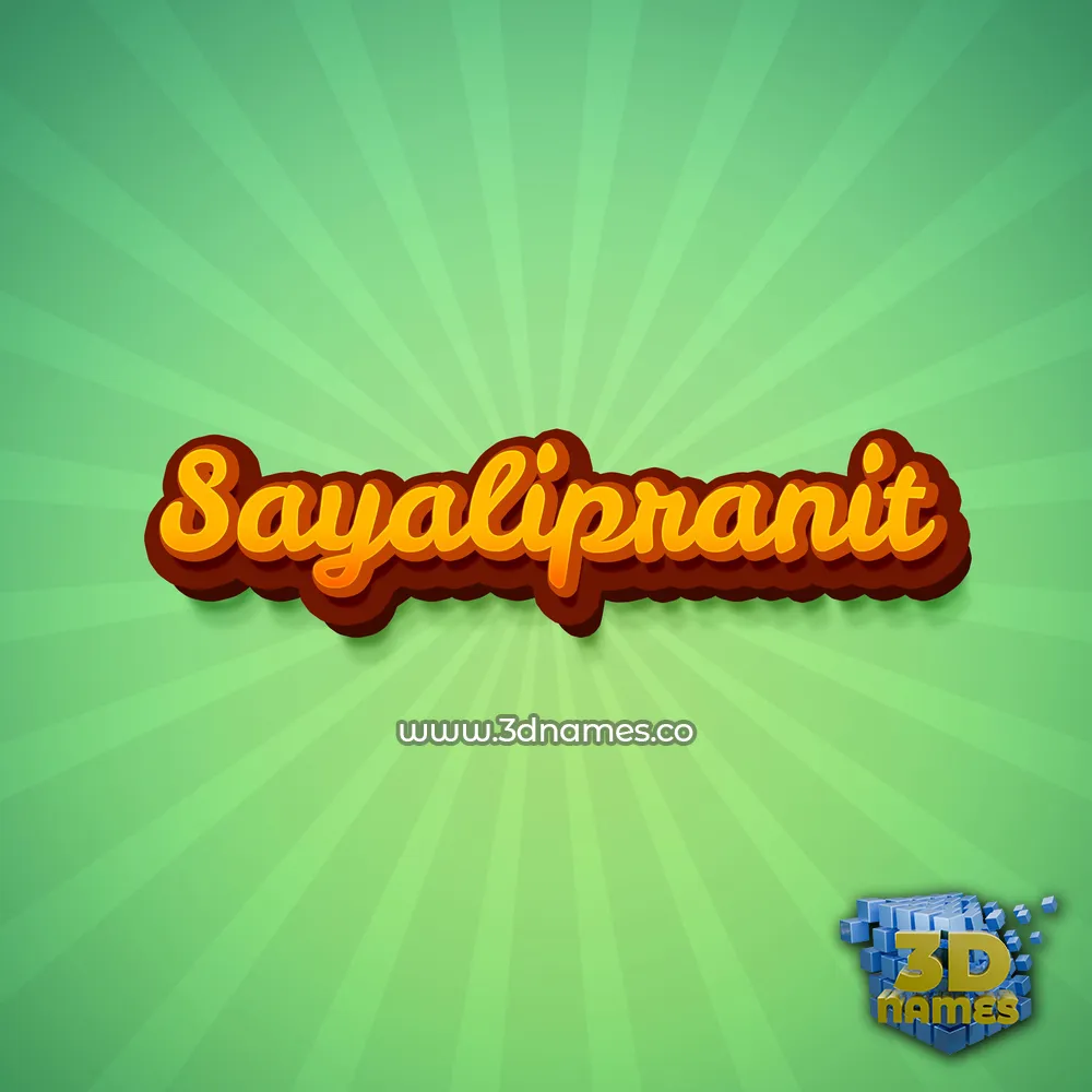 sayalipranit in Green Rays style - 3D name wallpaper