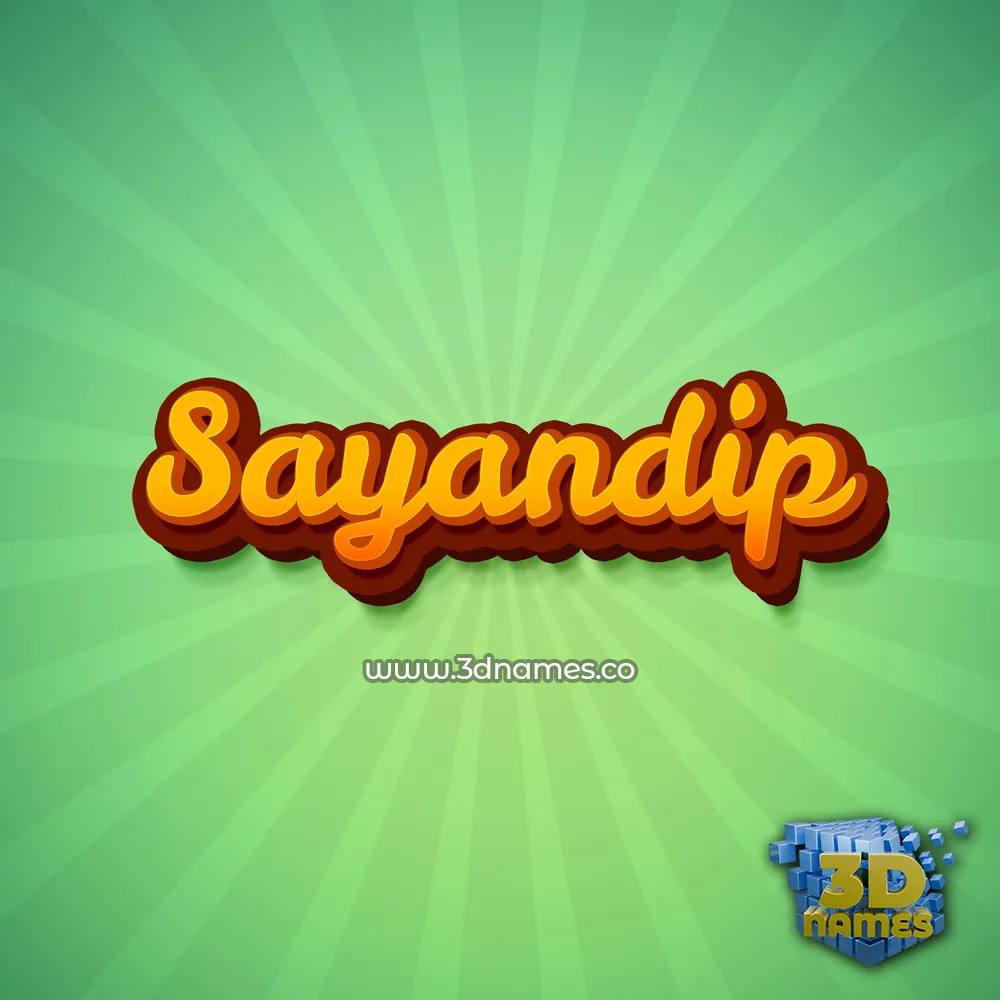 sayandip in Green Rays style - 3D name wallpaper
