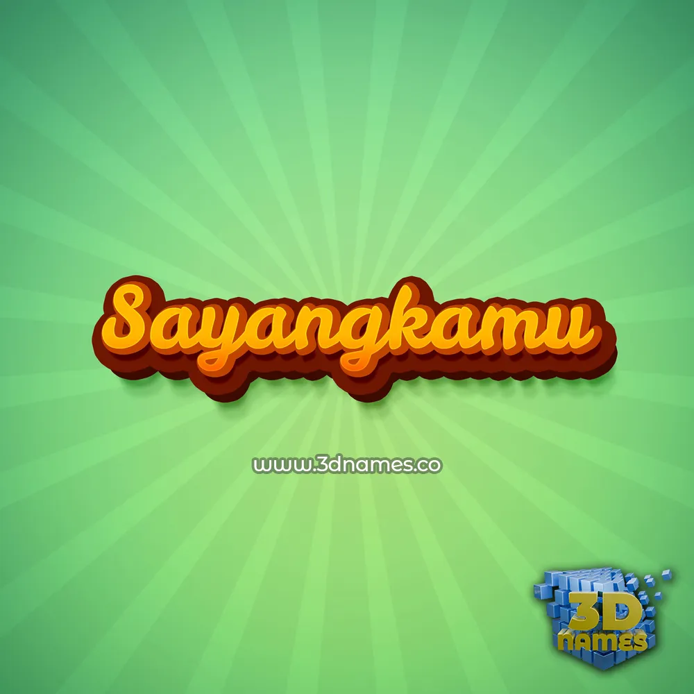 sayangkamu in Green Rays style - 3D name wallpaper