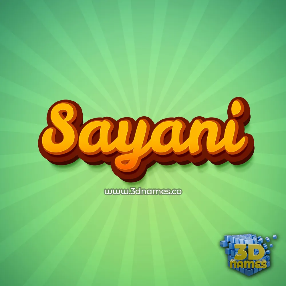 sayani in Green Rays style - 3D name wallpaper