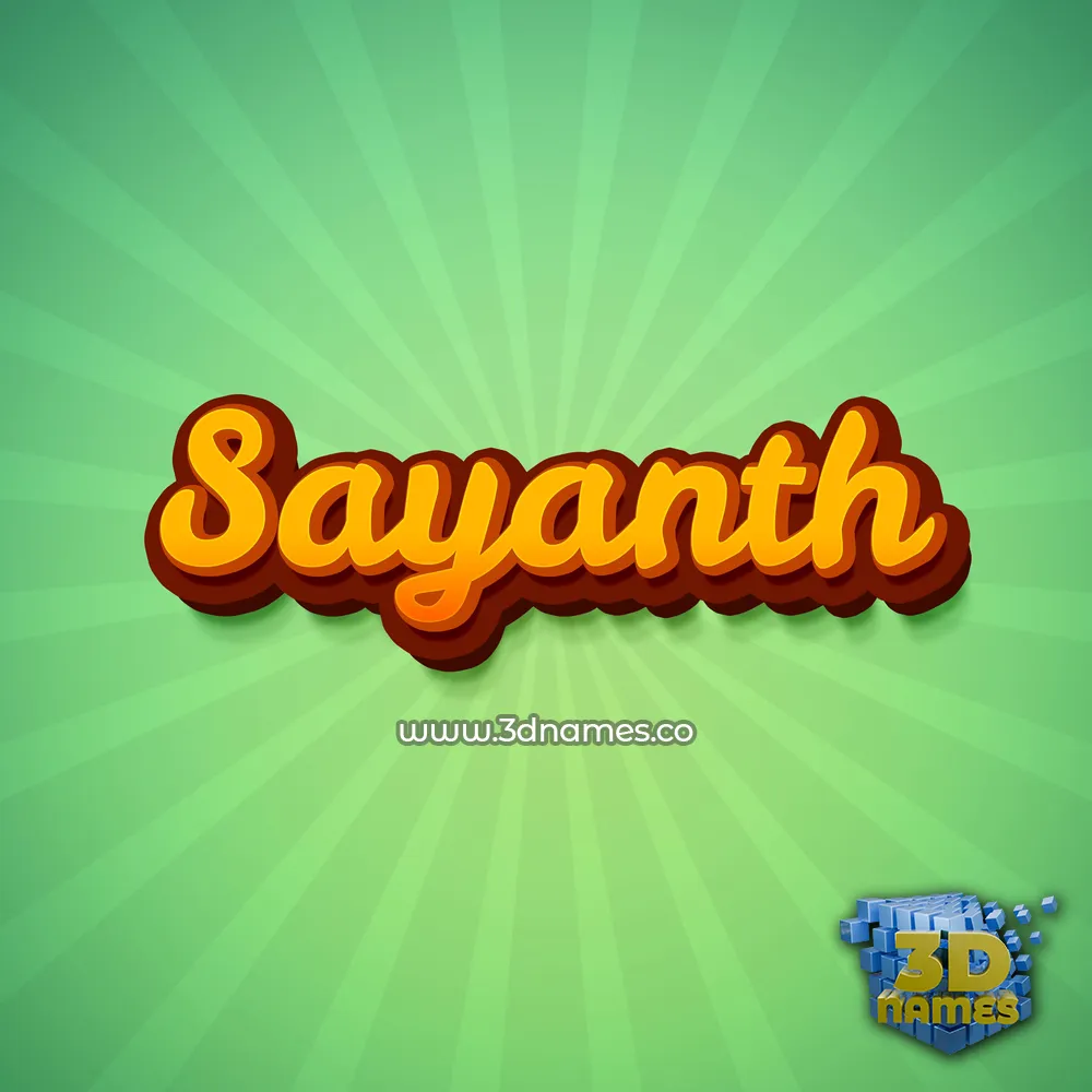 sayanth in Green Rays style - 3D name wallpaper