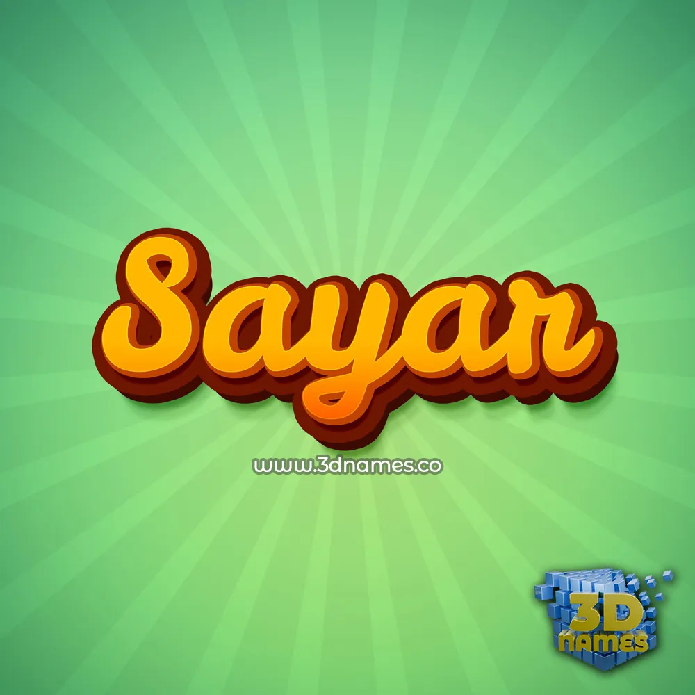 sayar in Green Rays style - 3D name wallpaper