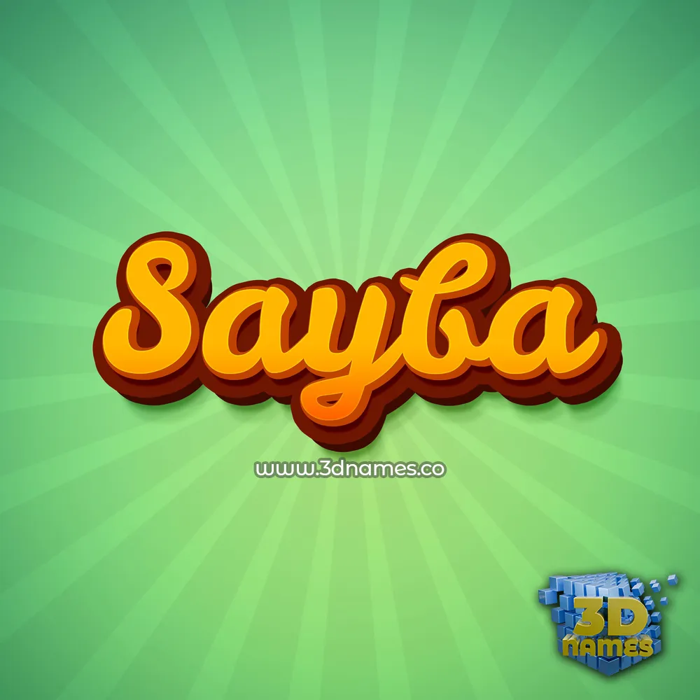 sayba in Green Rays style - 3D name wallpaper