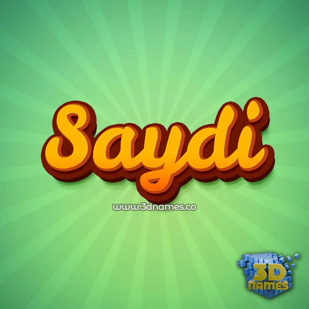 saydi in Green Rays style - 3D name wallpaper