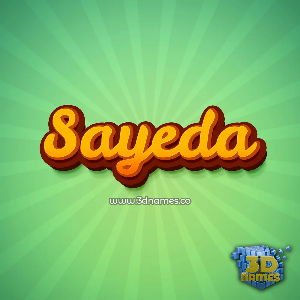 sayeda in Green Rays style - 3D name wallpaper