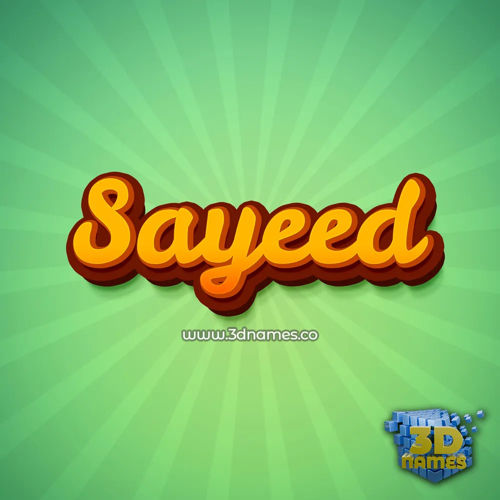sayeed in Green Rays style - 3D name wallpaper
