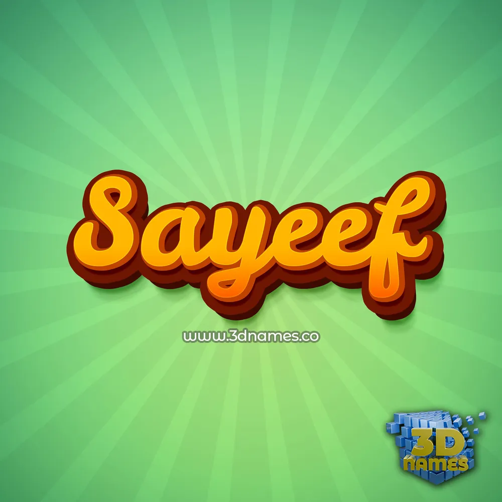 sayeef in Green Rays style - 3D name wallpaper