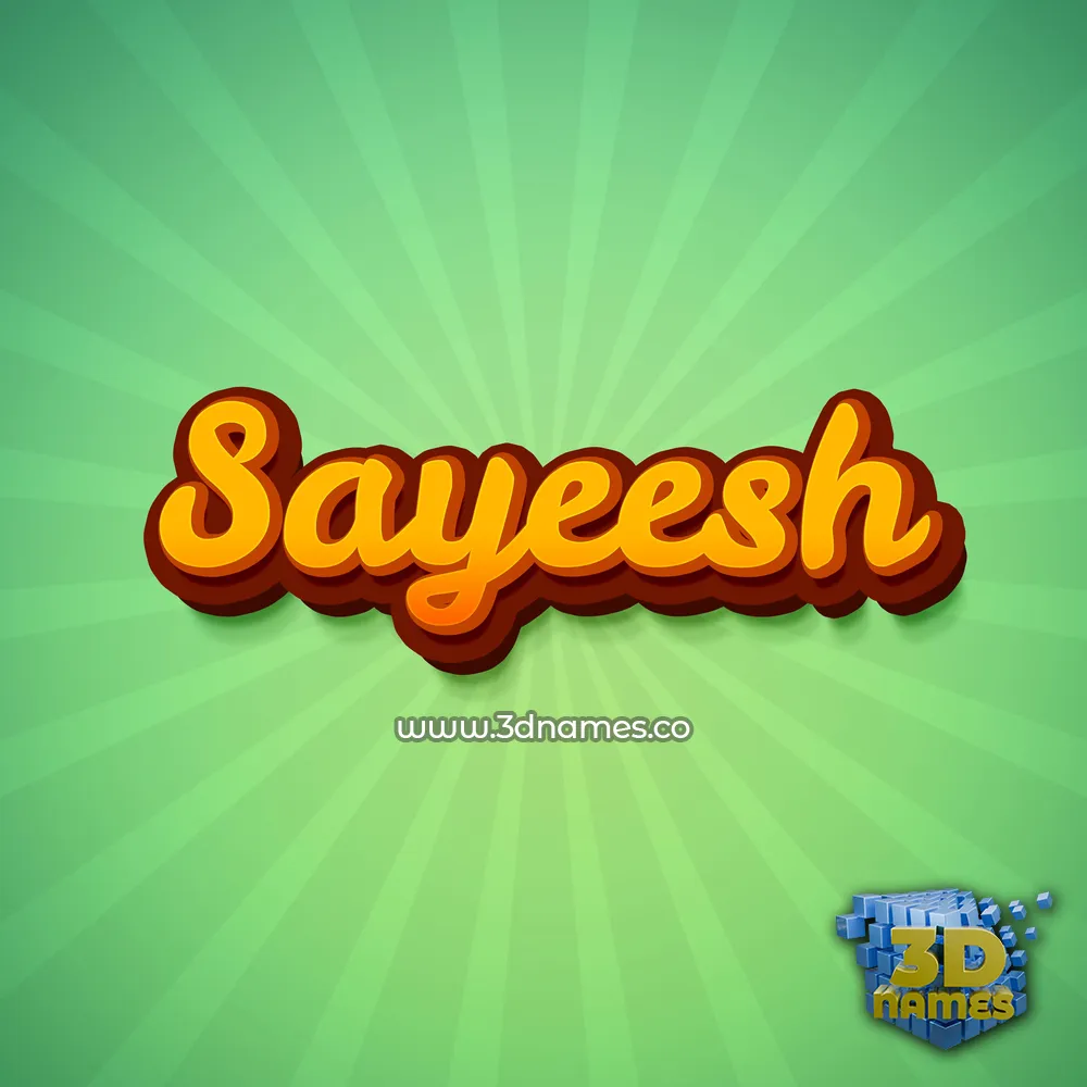 sayeesh in Green Rays style - 3D name wallpaper