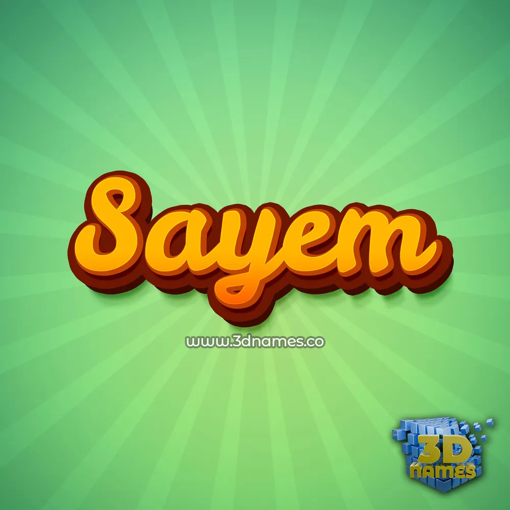 sayem in Green Rays style - 3D name wallpaper