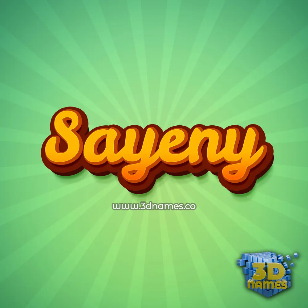 sayeny in Green Rays style - 3D name wallpaper