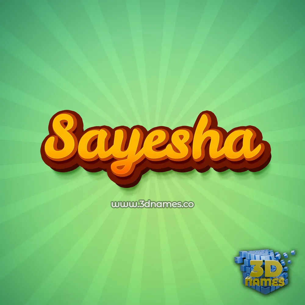 sayesha in Green Rays style - 3D name wallpaper