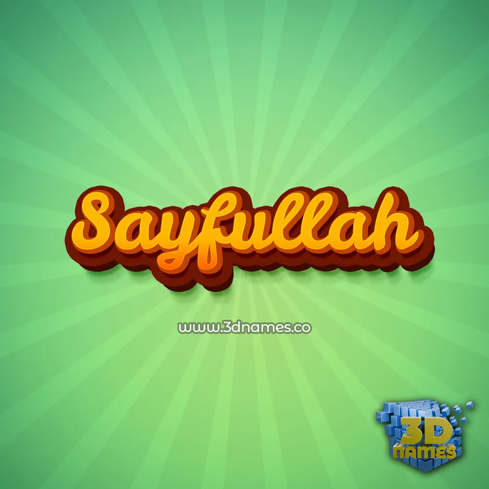 sayfullah in Green Rays style - 3D name wallpaper
